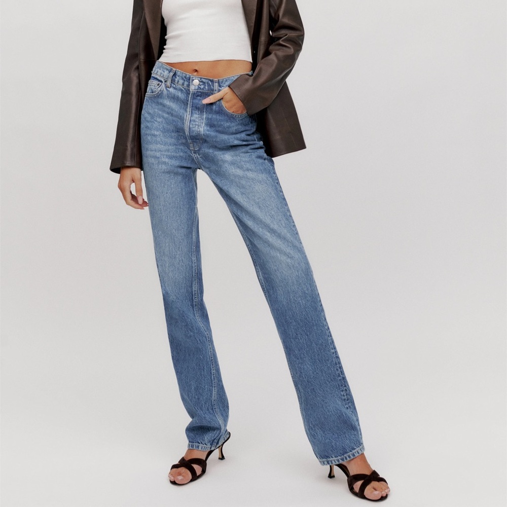 Reformation Cynthia High Rise Straight Leg Jeans - Long (hemmed) - Size 27